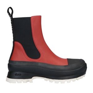 Stella McCartney Red and Black Winter Rain Chelsea Boots